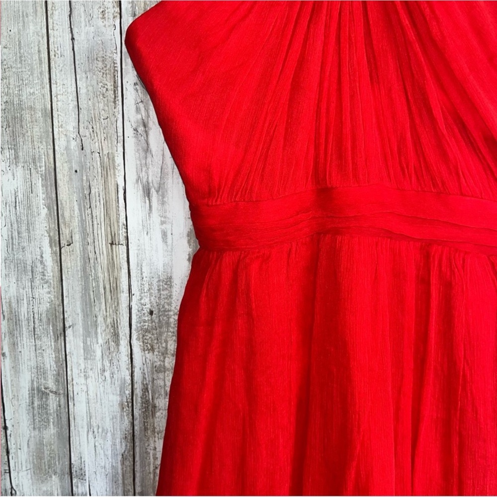 J.Crew Sinclair Vivid Poppy Silk Halter Dress | 0P - Picture 4 of 9
